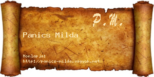 Panics Milda névjegykártya